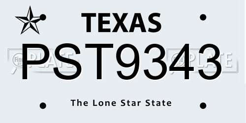 PST9343 Texas License Plate