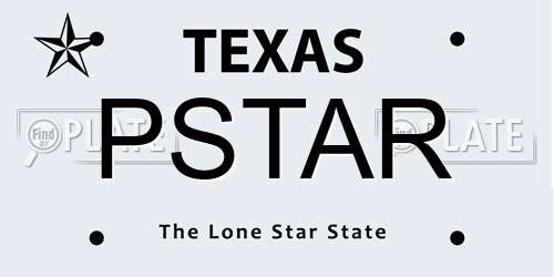 PSTAR Texas License Plate