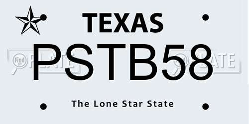 PSTB58 Texas License Plate