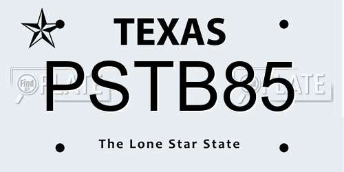 PSTB85 Texas License Plate