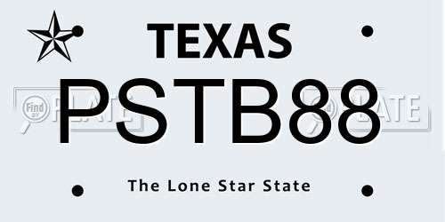 PSTB88 Texas License Plate