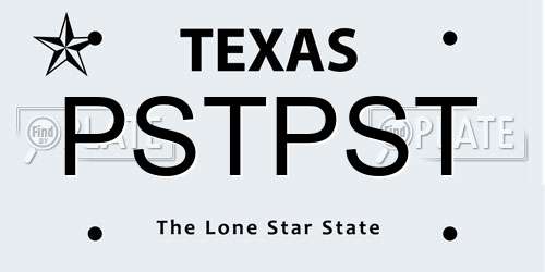 PSTPST Texas License Plate