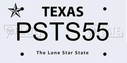PSTS55 Texas License Plate