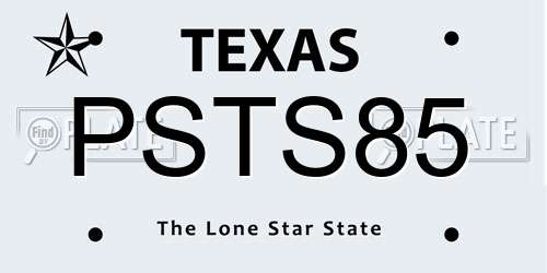 PSTS85 Texas License Plate