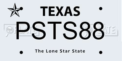 PSTS88 Texas License Plate
