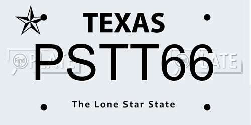 PSTT66 Texas License Plate