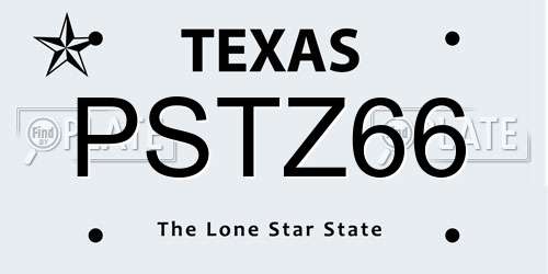 PSTZ66 Texas License Plate