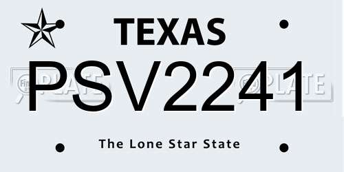 PSV2241 Texas License Plate