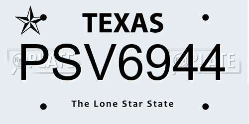 PSV6944 Texas License Plate