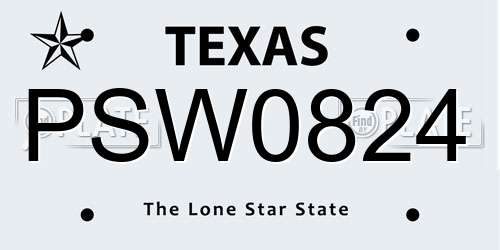 PSW0824 Texas License Plate