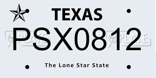 PSX0812 Texas License Plate