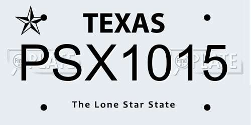 PSX1015 Texas License Plate