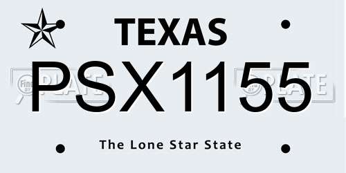 PSX1155 Texas License Plate