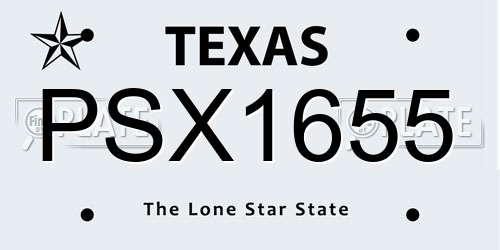PSX1655 Texas License Plate