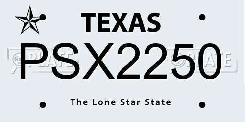 PSX2250 Texas License Plate
