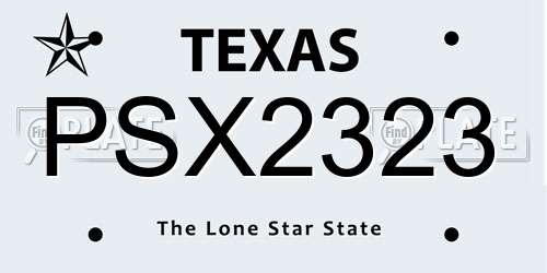 PSX2323 Texas License Plate