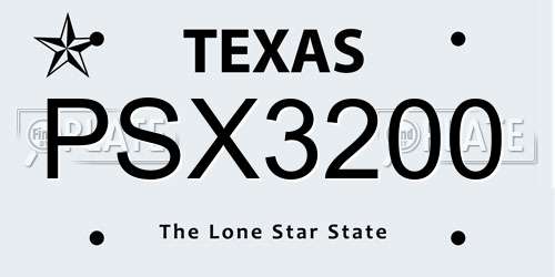 PSX3200 Texas License Plate