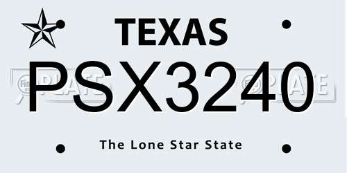 PSX3240 Texas License Plate