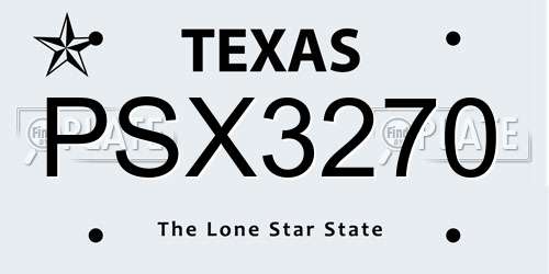 PSX3270 Texas License Plate