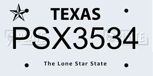 PSX3534 Texas License Plate
