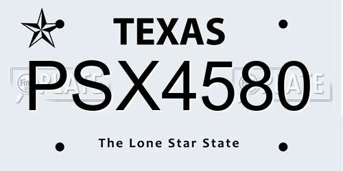 PSX4580 Texas License Plate