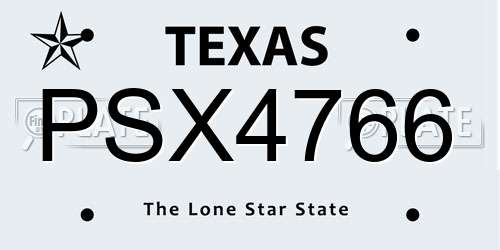 PSX4766 Texas License Plate