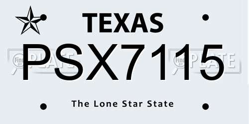 PSX7115 Texas License Plate
