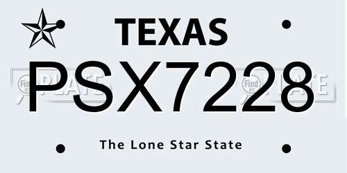 PSX7228 Texas License Plate