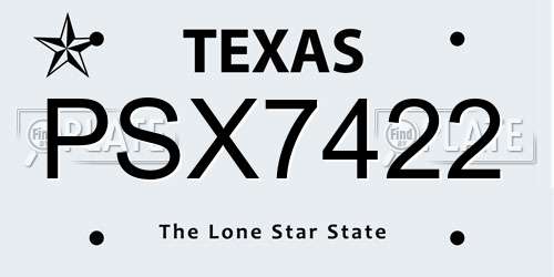 PSX7422 Texas License Plate