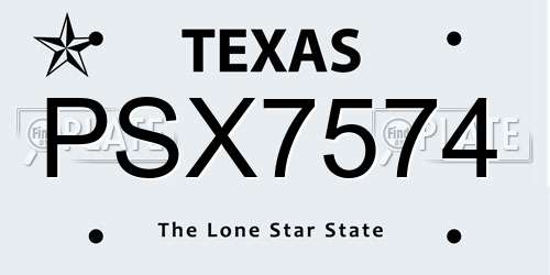 PSX7574 Texas License Plate