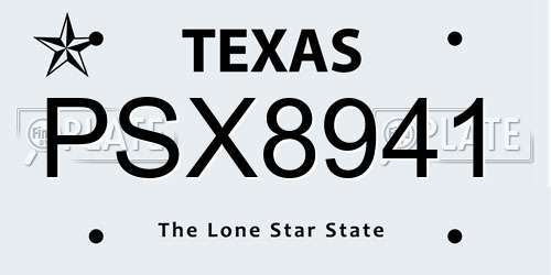 PSX8941 Texas License Plate
