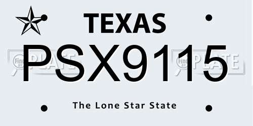 PSX9115 Texas License Plate