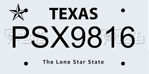 PSX9816 Texas License Plate