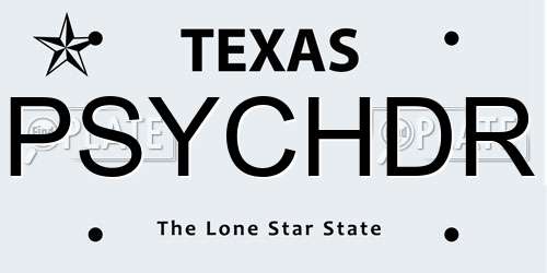PSYCHDR Texas License Plate