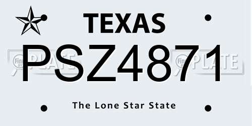 PSZ4871 Texas License Plate