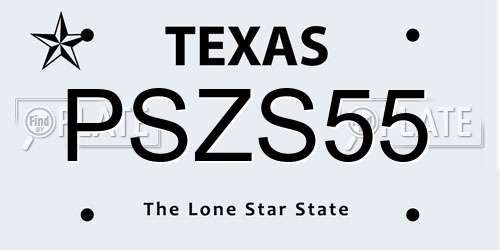 PSZS55 Texas License Plate