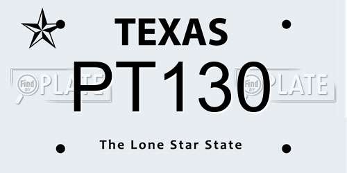 PT130 Texas License Plate