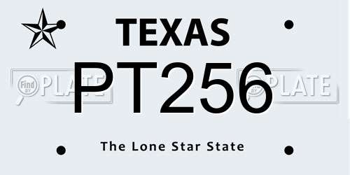 PT256 Texas License Plate