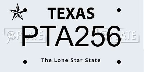 PTA256 Texas License Plate