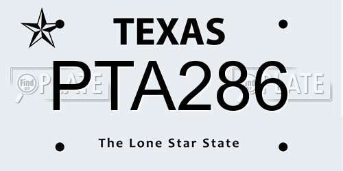 PTA286 Texas License Plate