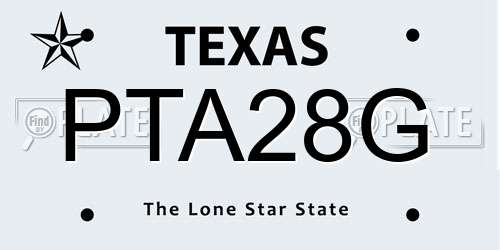 PTA28G Texas License Plate