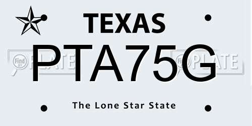 PTA75G Texas License Plate