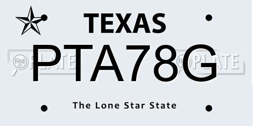 PTA78G Texas License Plate