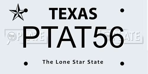 PTAT56 Texas License Plate