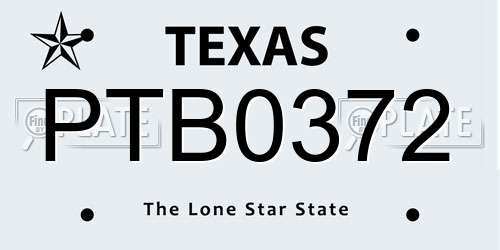 PTB0372 Texas License Plate