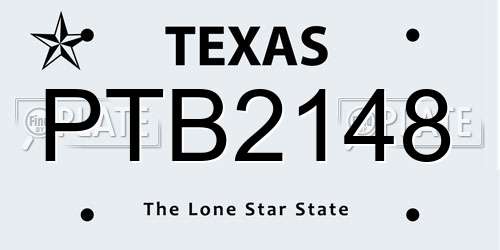 PTB2148 Texas License Plate