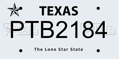 PTB2184 Texas License Plate