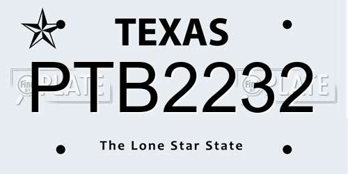 PTB2232 Texas License Plate