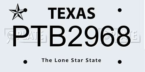 PTB2968 Texas License Plate
