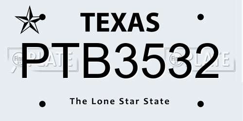 PTB3532 Texas License Plate